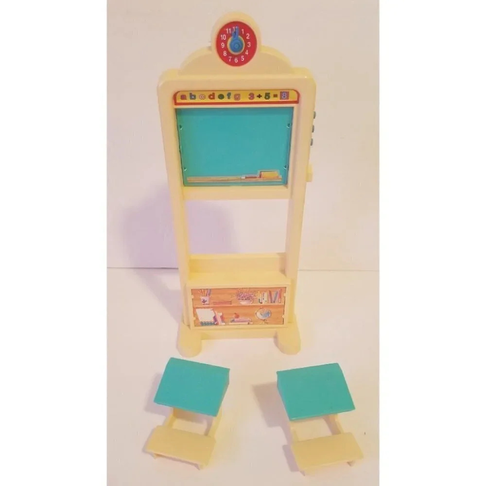 1990's Barbie Classroom Talking Chalkboard w/Desks